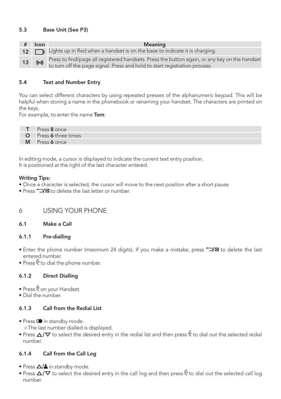 6using your phone | AEG Boomerang User Manual | Page 6 / 112