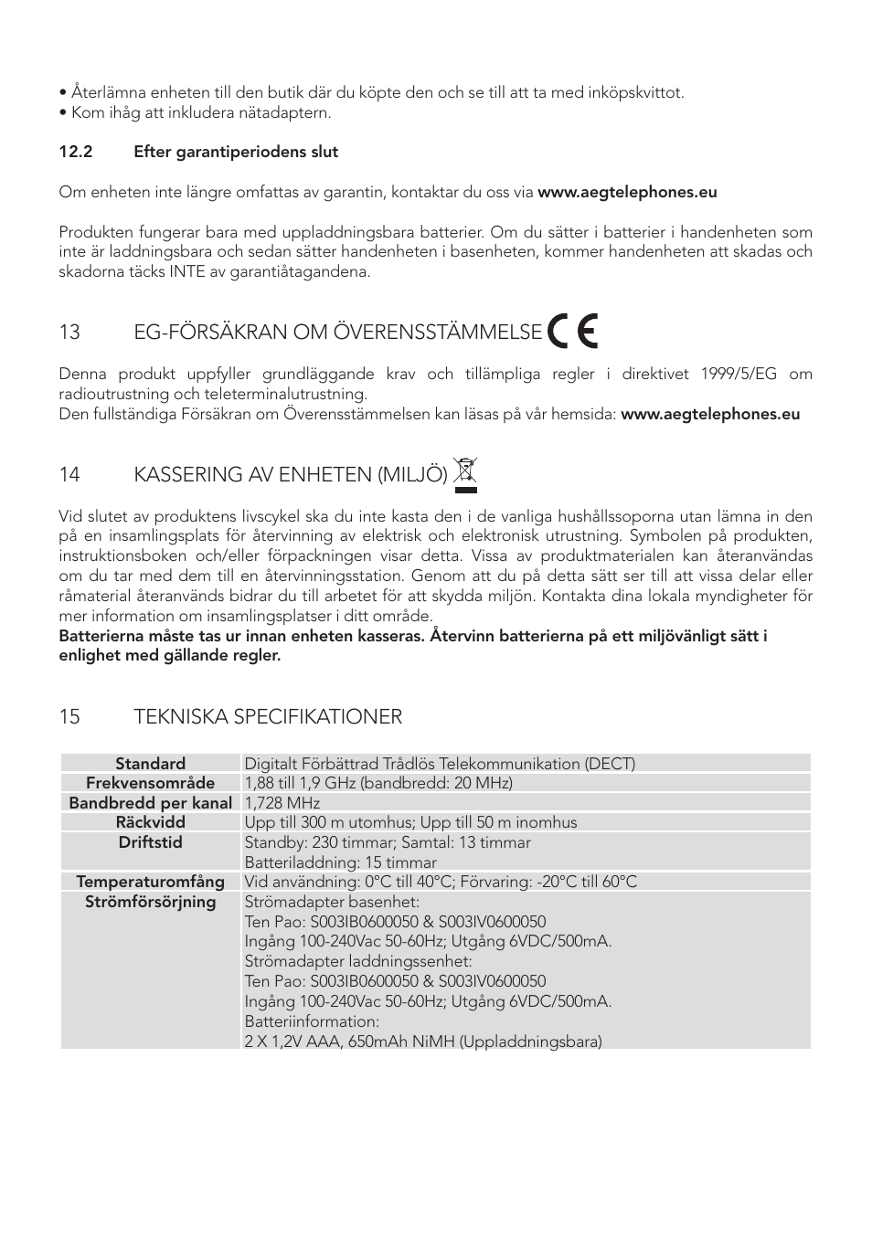 AEG Boomerang User Manual | Page 66 / 112