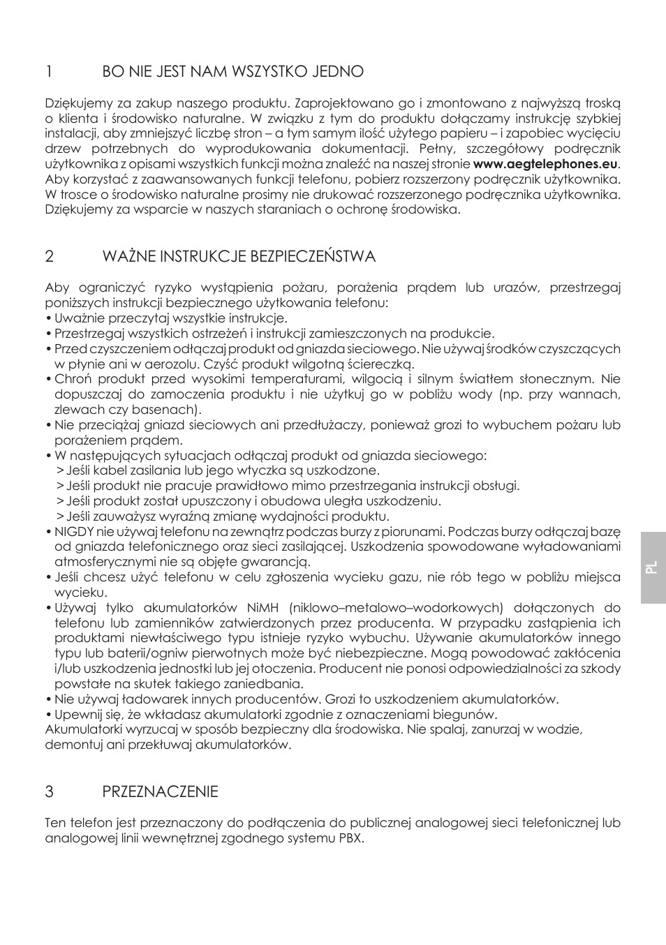 1bo nie jest nam wszystko jedno, 2ważne instrukcje bezpieczeństwa, 3przeznaczenie | AEG Boomerang User Manual | Page 67 / 112