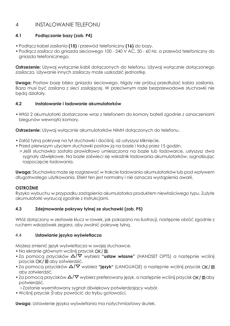 4instalowanie telefonu | AEG Boomerang User Manual | Page 68 / 112