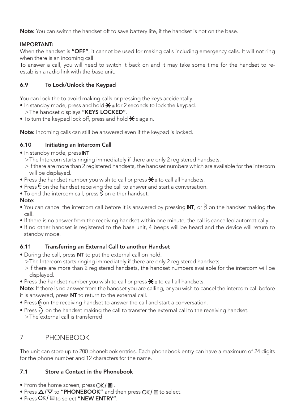 7 phonebook | AEG Boomerang User Manual | Page 8 / 112