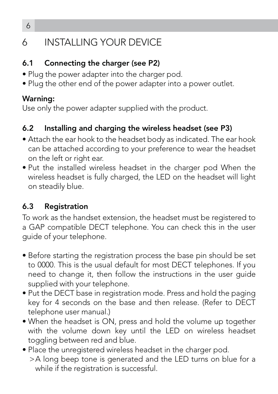 6installing your device | AEG Voxtel roam User Manual | Page 6 / 60