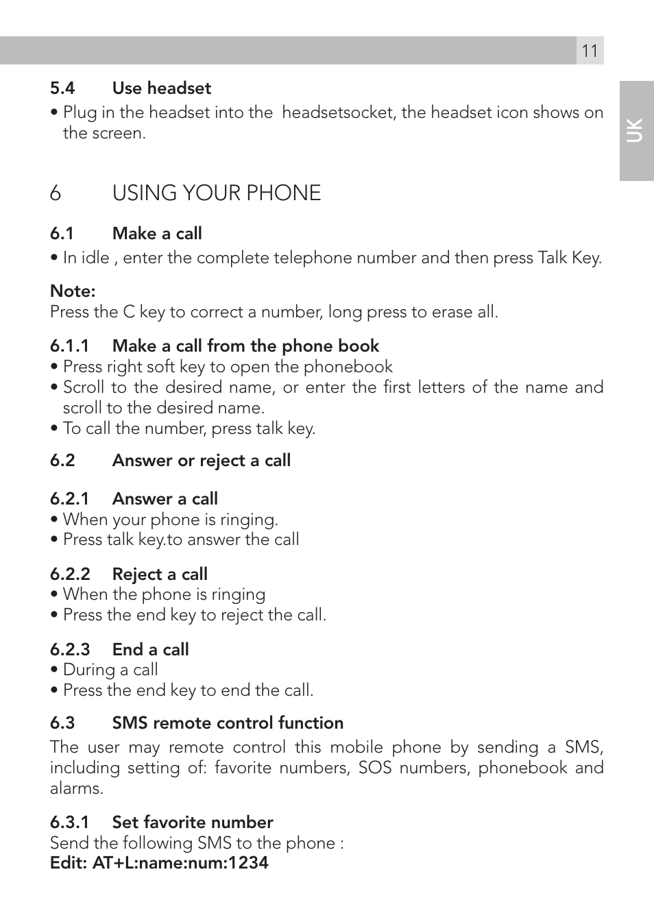6using your phone | AEG Voxtel M400 User Manual | Page 11 / 40