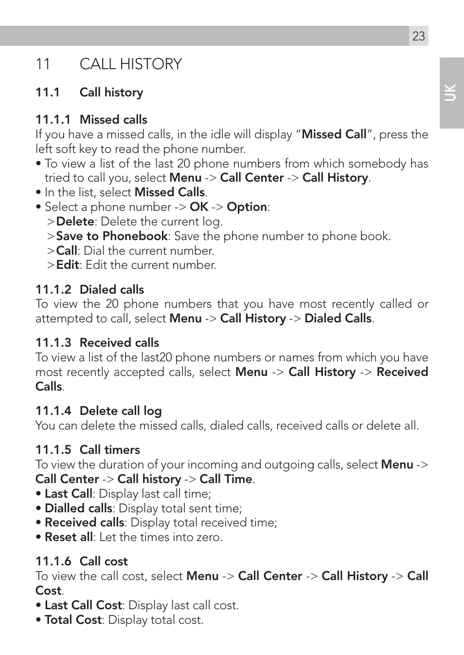 11 call history | AEG Voxtel M400 User Manual | Page 23 / 40