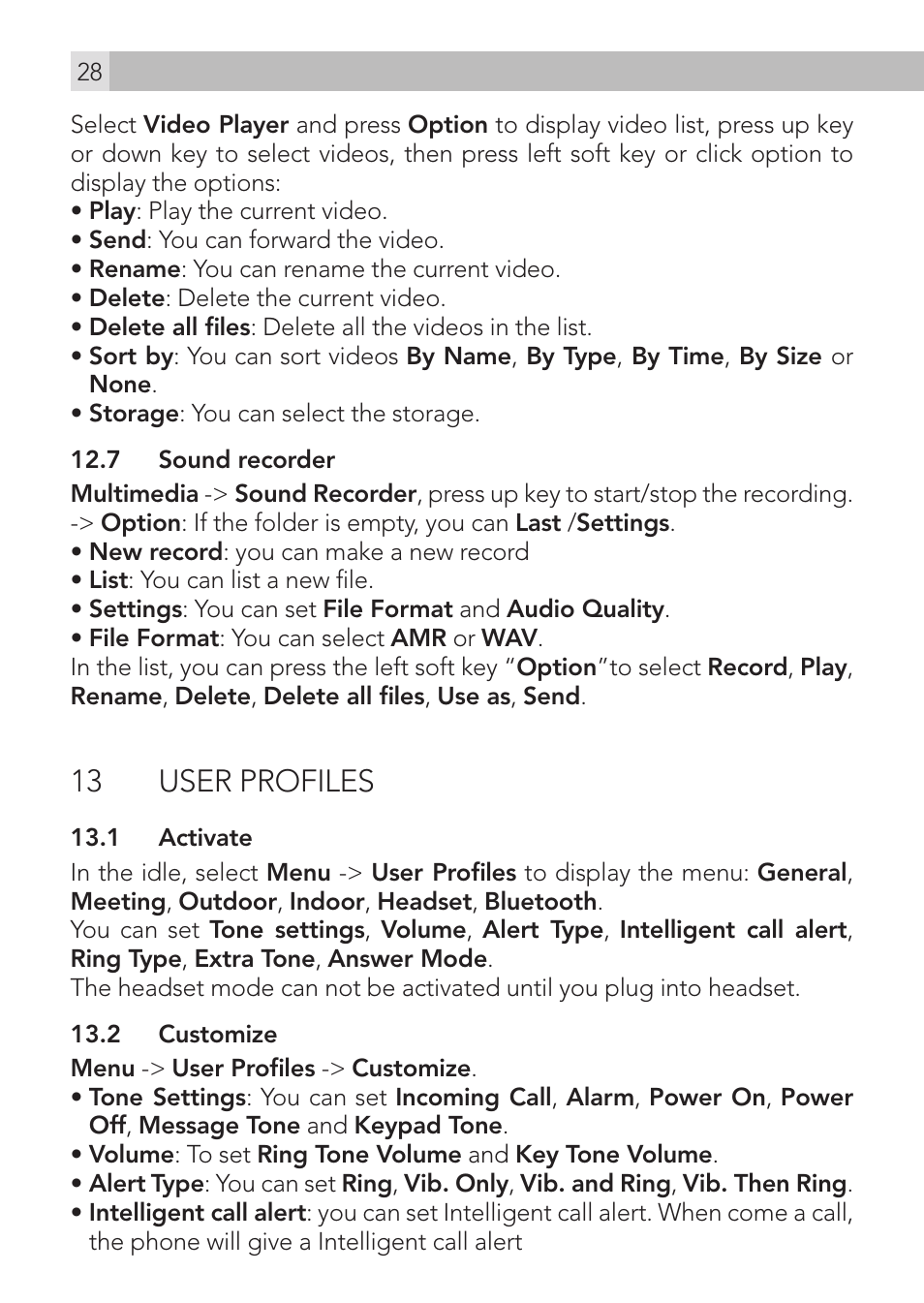 13 user profiles | AEG Voxtel M400 User Manual | Page 28 / 40