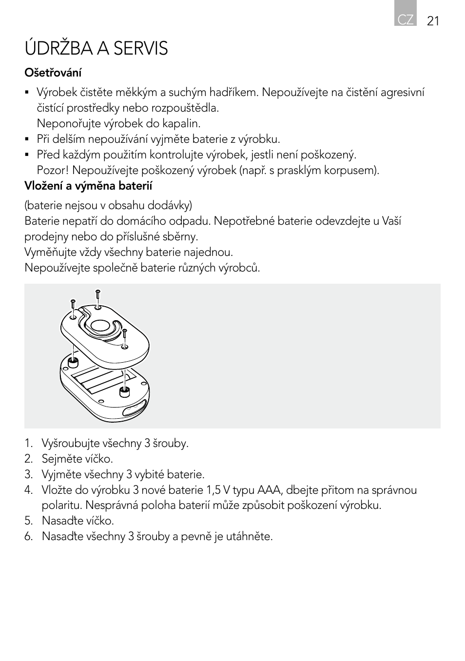 Údržba a servis | AEG Light Bulb Longlife User Manual | Page 21 / 40