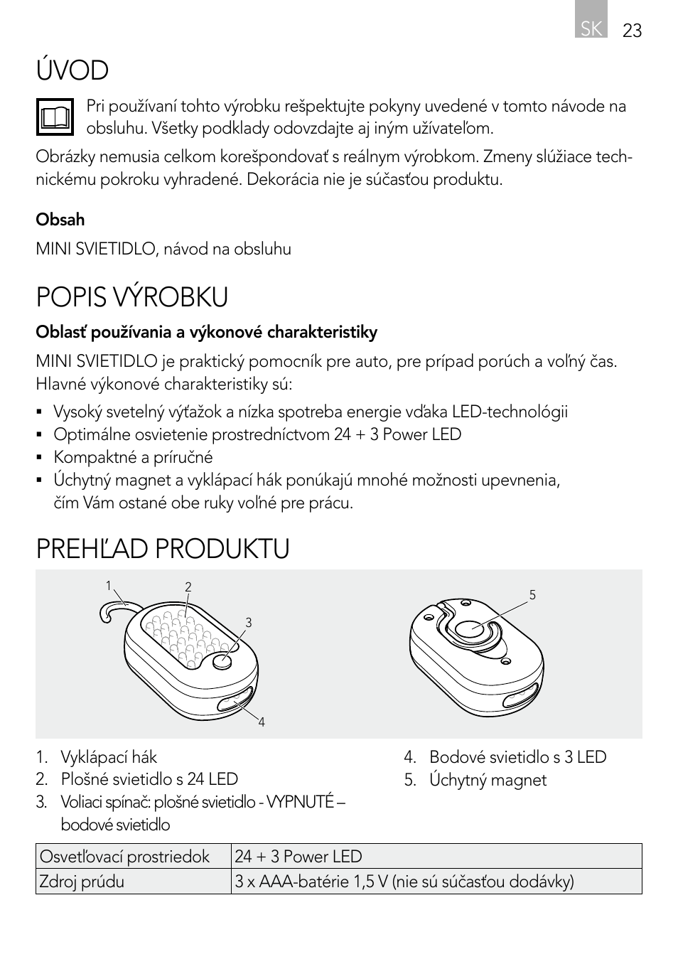Úvod, Popis výrobku, Prehľad produktu | AEG Light Bulb Longlife User Manual | Page 23 / 40