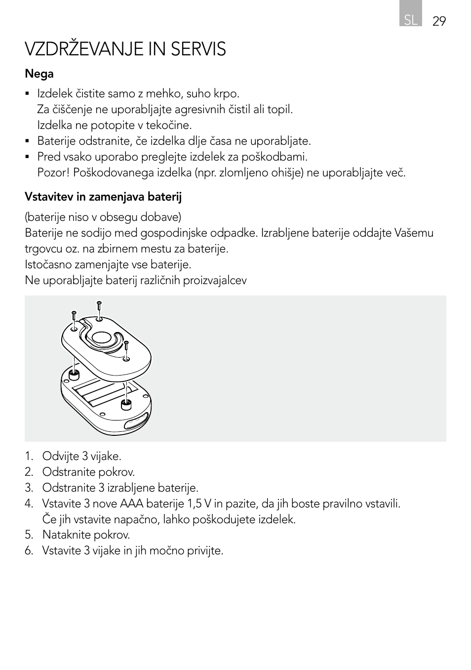 Vzdrževanje in servis | AEG Light Bulb Longlife User Manual | Page 29 / 40