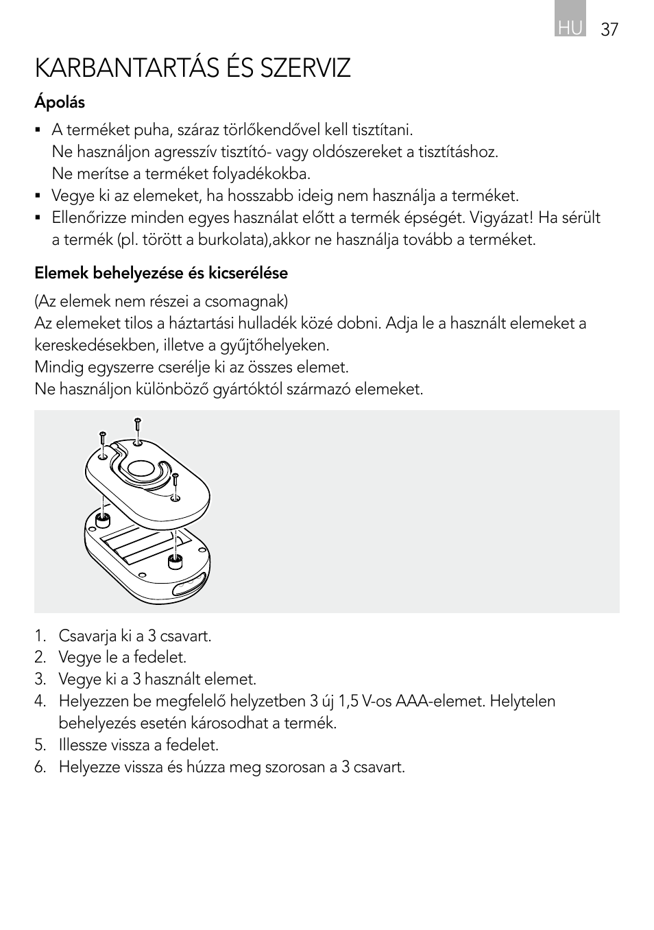 Karbantartás és szerviz | AEG Light Bulb Longlife User Manual | Page 37 / 40
