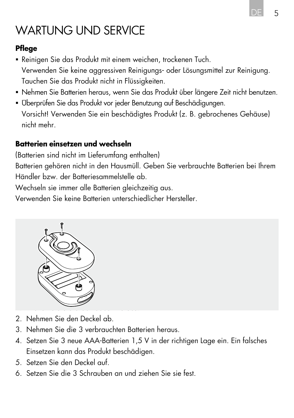 Wartung und service | AEG Light Bulb Longlife User Manual | Page 5 / 40