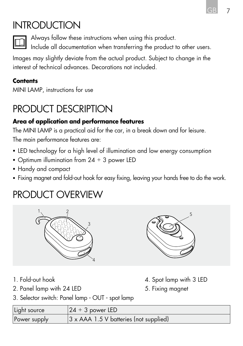 Introduction, Product description, Product overview | AEG Light Bulb Longlife User Manual | Page 7 / 40