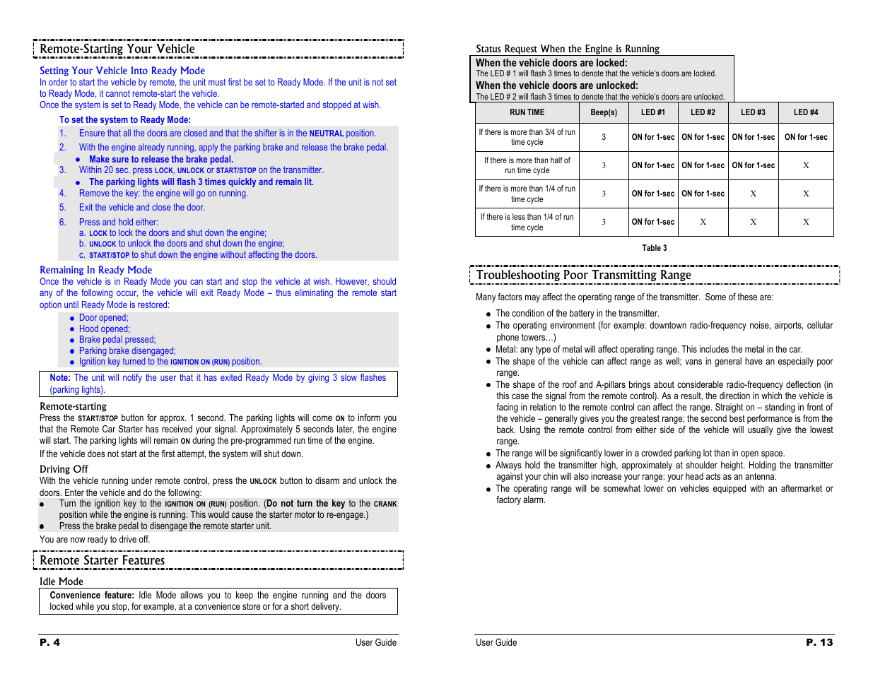 Remote-starting your vehicle, Rernote starter features, Troubleshooting poor transmitting range | Remote starter features | Autostart AS-2370 User Manual | Page 4 / 8