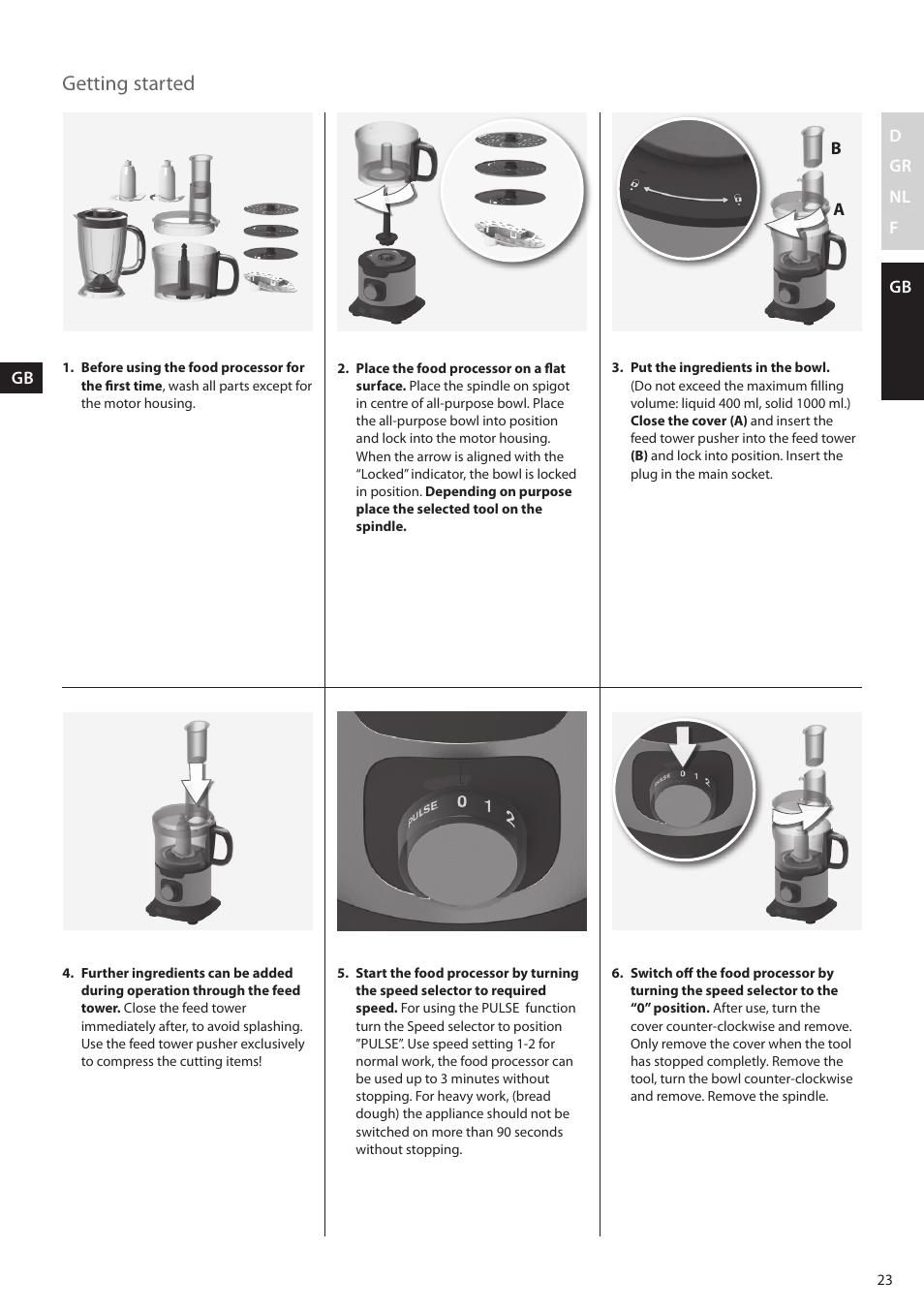 Getting started | AEG FP5200 User Manual | Page 23 / 28