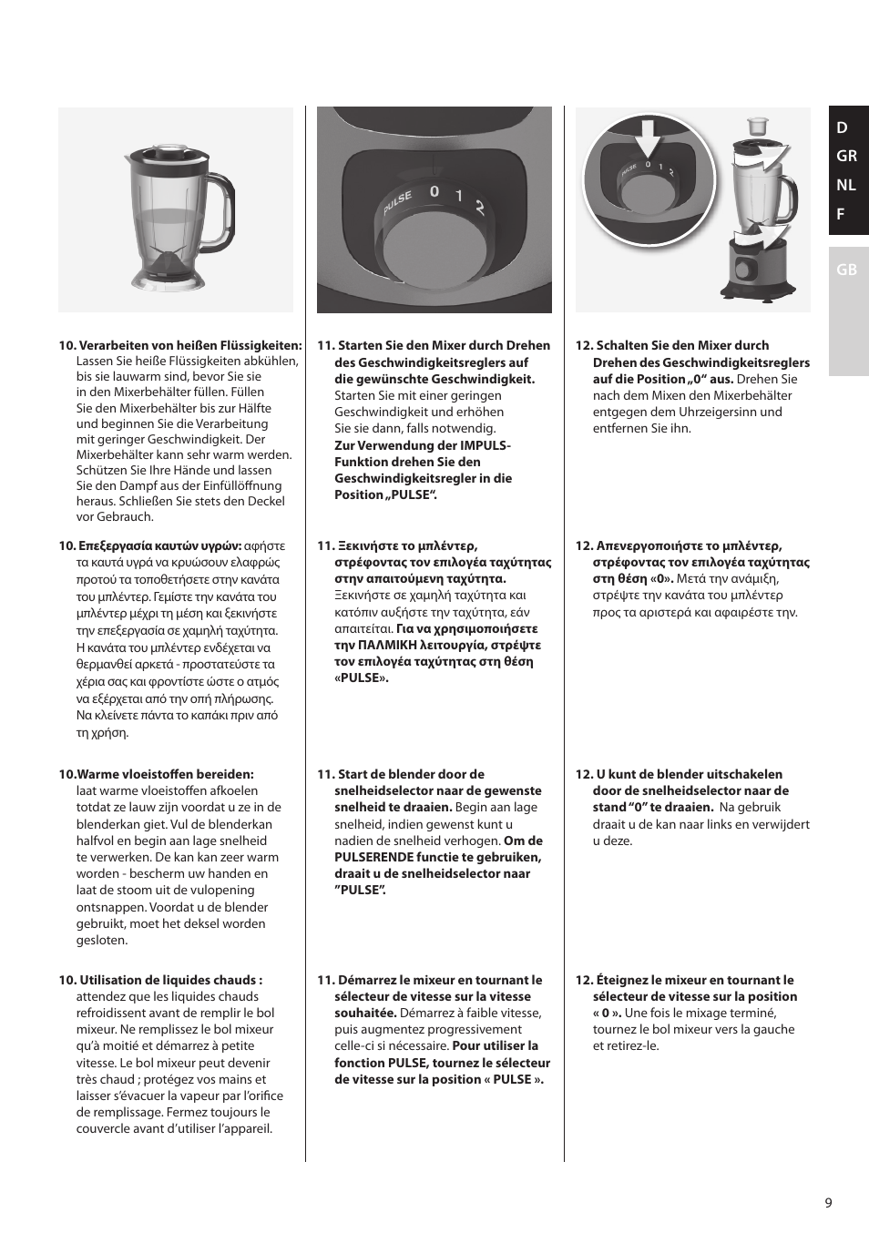 D gr nl f gb | AEG FP5200 User Manual | Page 9 / 28