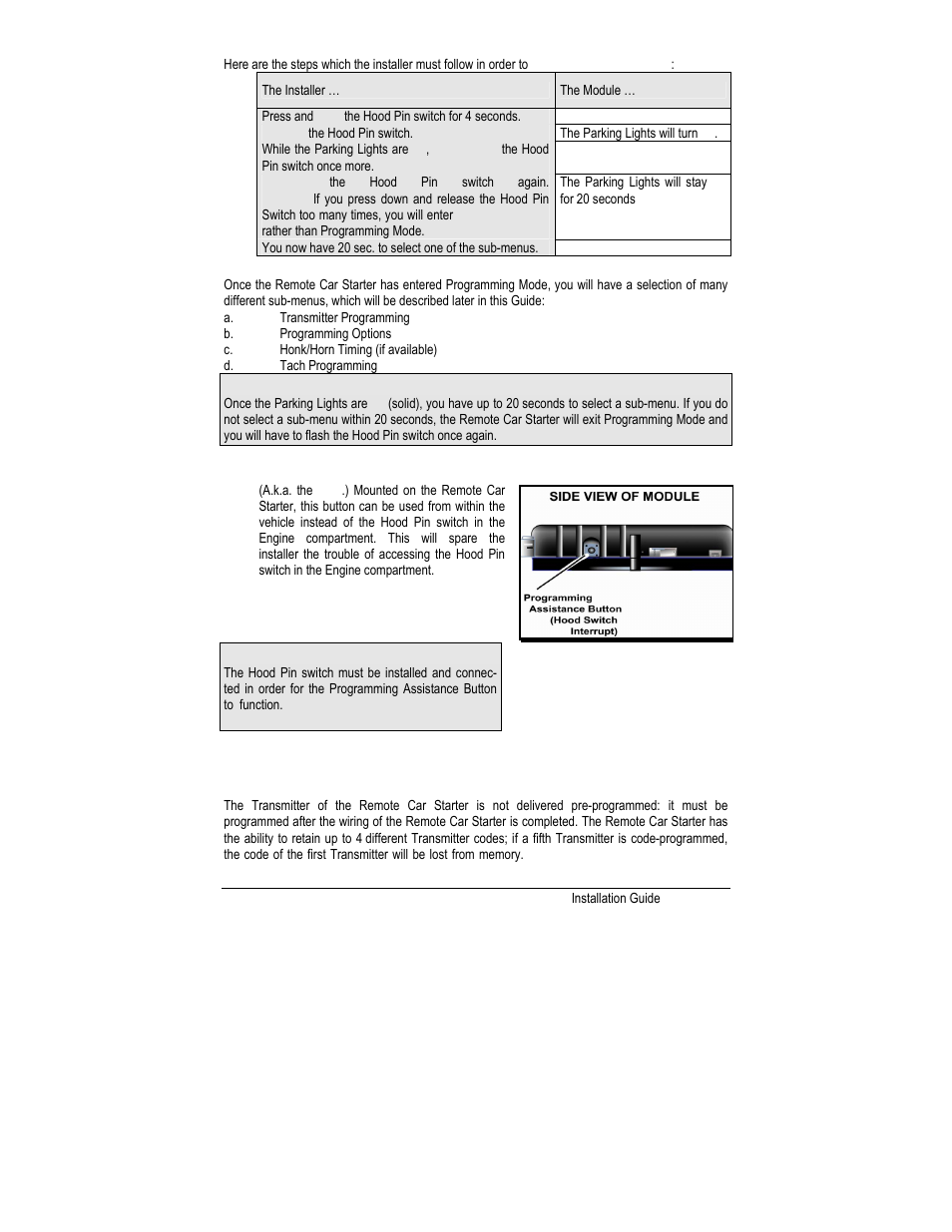 The programming assistance button, Programming a transmitter, Before you proceed | Programming a transmitter before you proceed | Autostart MANUAL TRANSMISSION REMOTE STARTER AS-1785 User Manual | Page 12 / 24