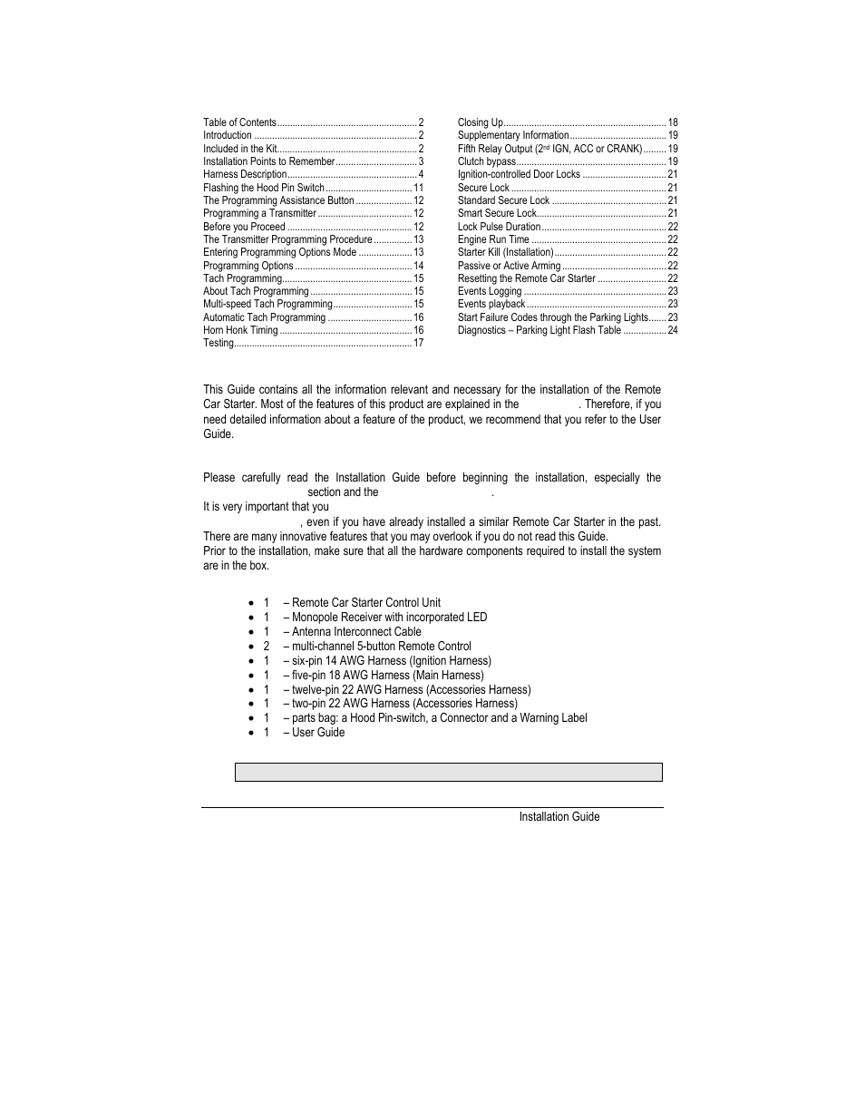 Autostart MANUAL TRANSMISSION REMOTE STARTER AS-1785 User Manual | Page 2 / 24