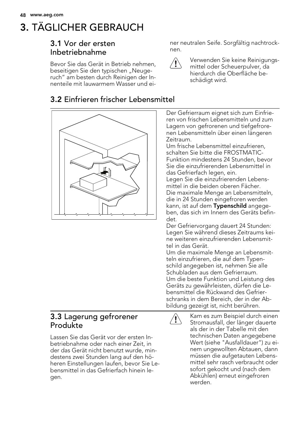 Täglicher gebrauch | AEG AGS58200F0 User Manual | Page 48 / 88