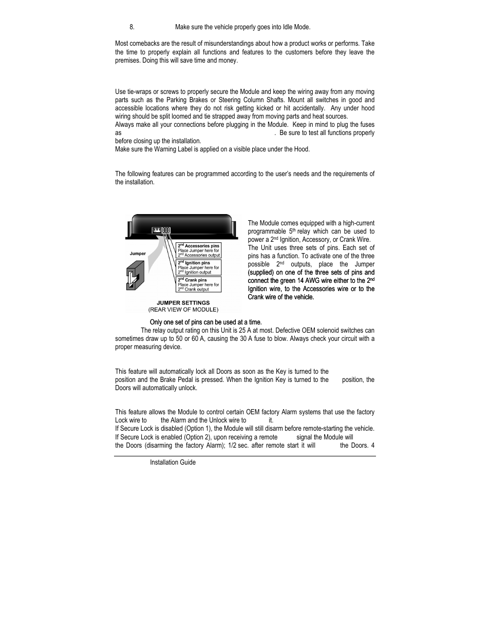 Closing up, Supplementary information, Ignition-controlled door locks | Secure lock | Autostart CT-3200 User Manual | Page 11 / 21