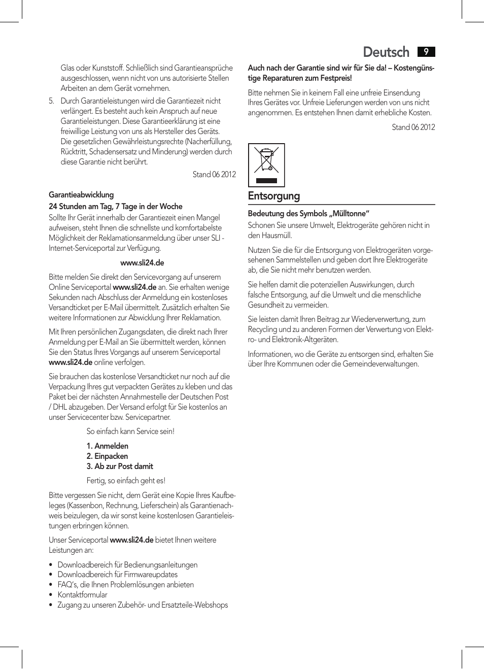 Deutsch, Entsorgung | AEG KRC 4344 User Manual | Page 9 / 58