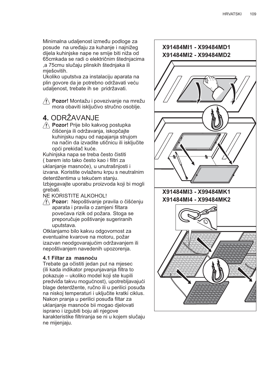 Održavanje | AEG X99484MD1 User Manual | Page 109 / 160