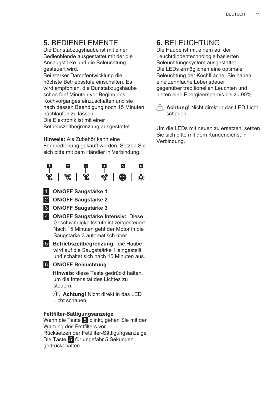 Bedienelemente, Beleuchtung | AEG X99484MD1 User Manual | Page 11 / 160