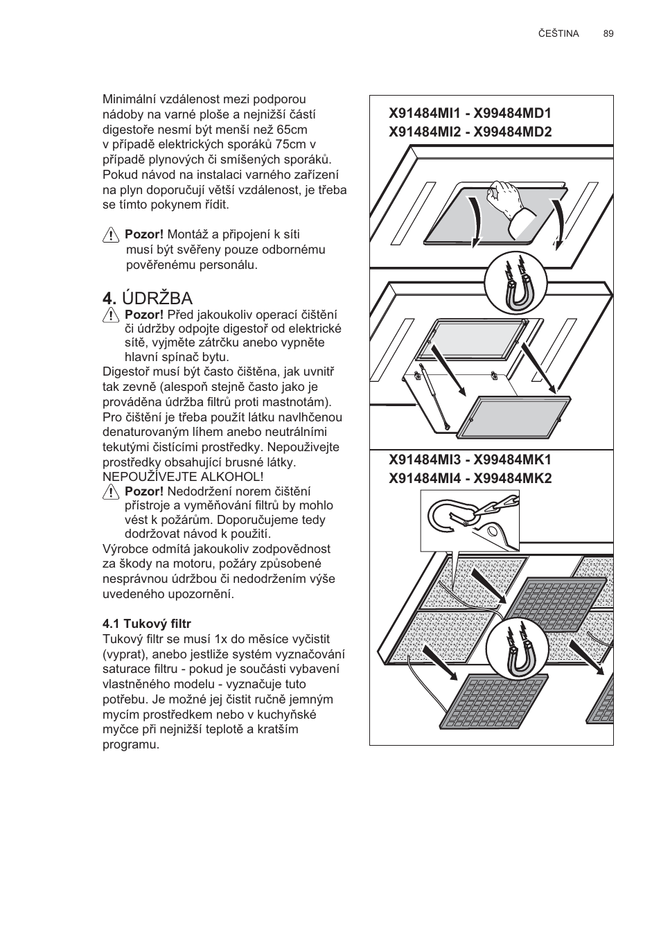 Údržba | AEG X99484MD1 User Manual | Page 89 / 160