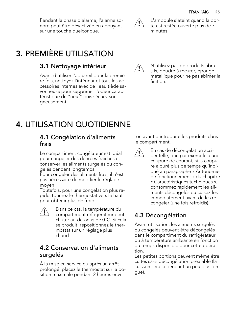 Première utilisation, Utilisation quotidienne | AEG SKS98840F1 User Manual | Page 25 / 72