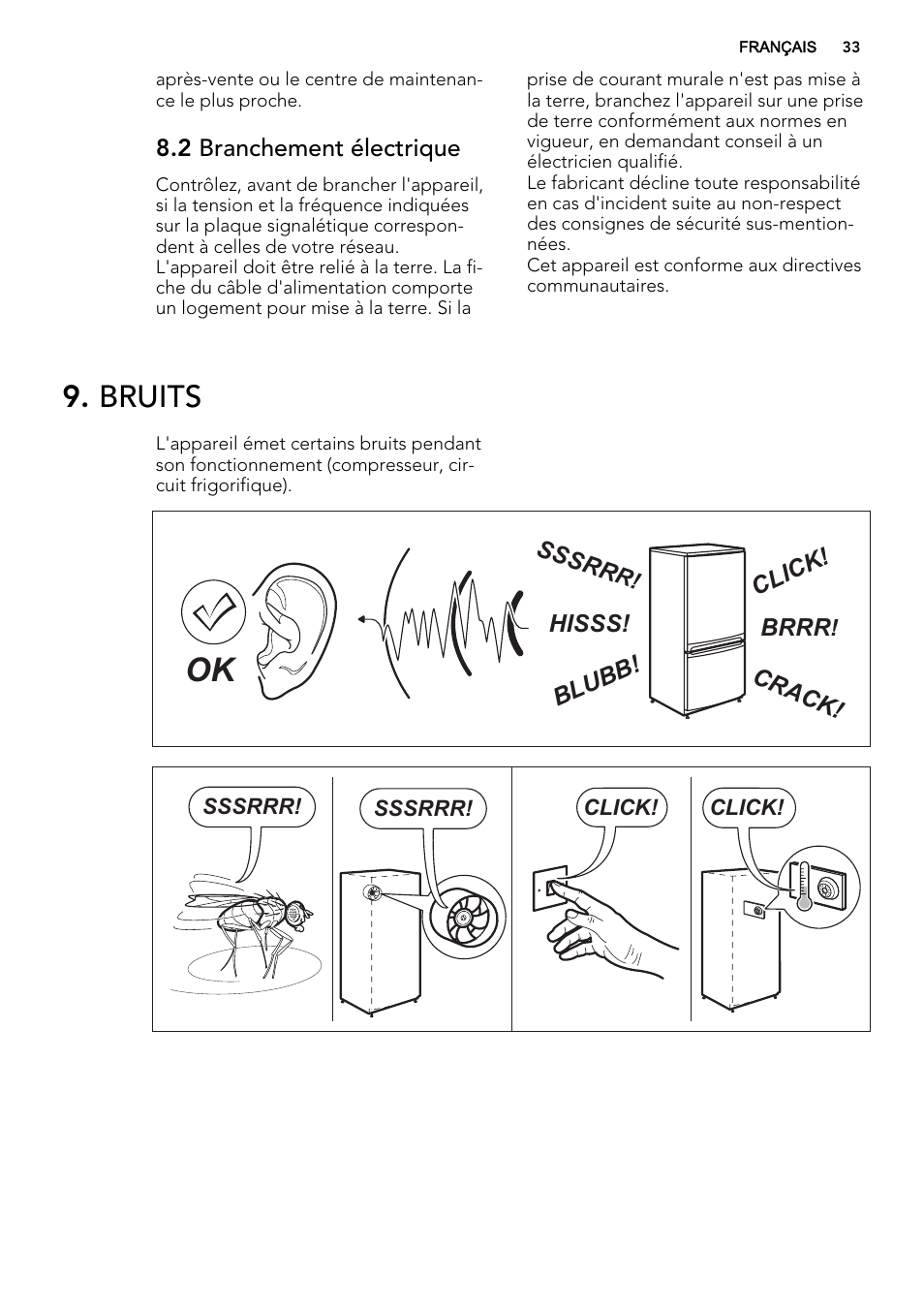 Bruits | AEG SKS98840F1 User Manual | Page 33 / 72