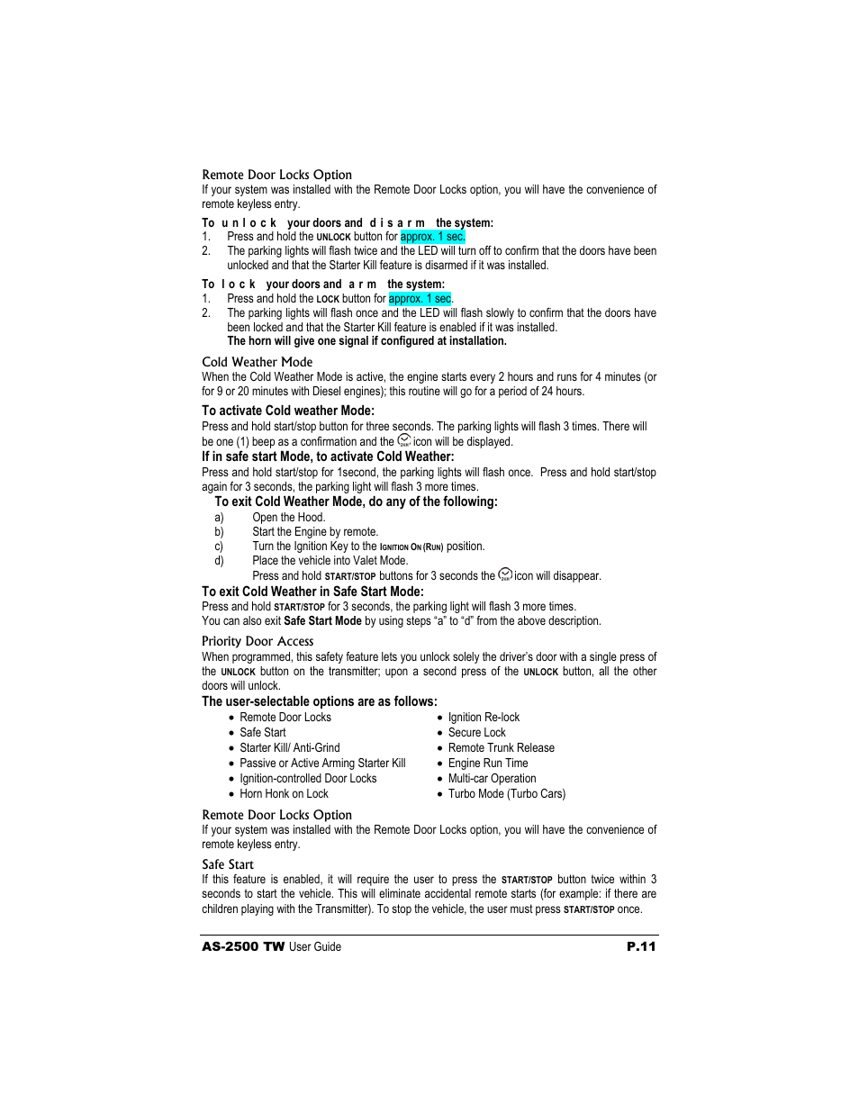 Autostart AS-2500 TW User Manual | Page 11 / 14