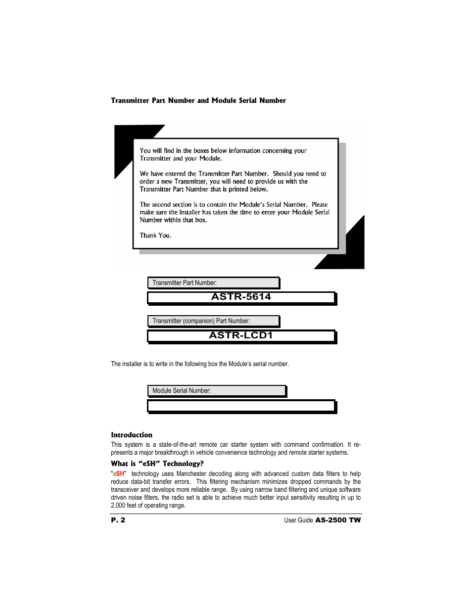 Astr-5614, Astr-lcd1 | Autostart AS-2500 TW User Manual | Page 2 / 14