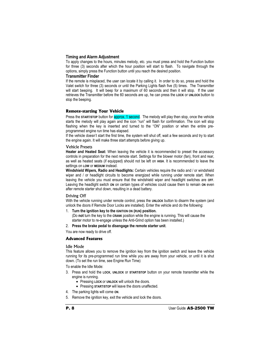 Autostart AS-2500 TW User Manual | Page 8 / 14