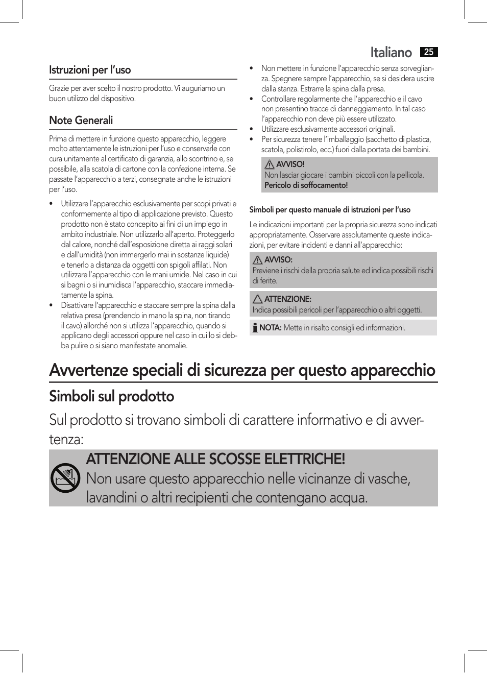 Italiano | AEG HC 5590 User Manual | Page 25 / 50