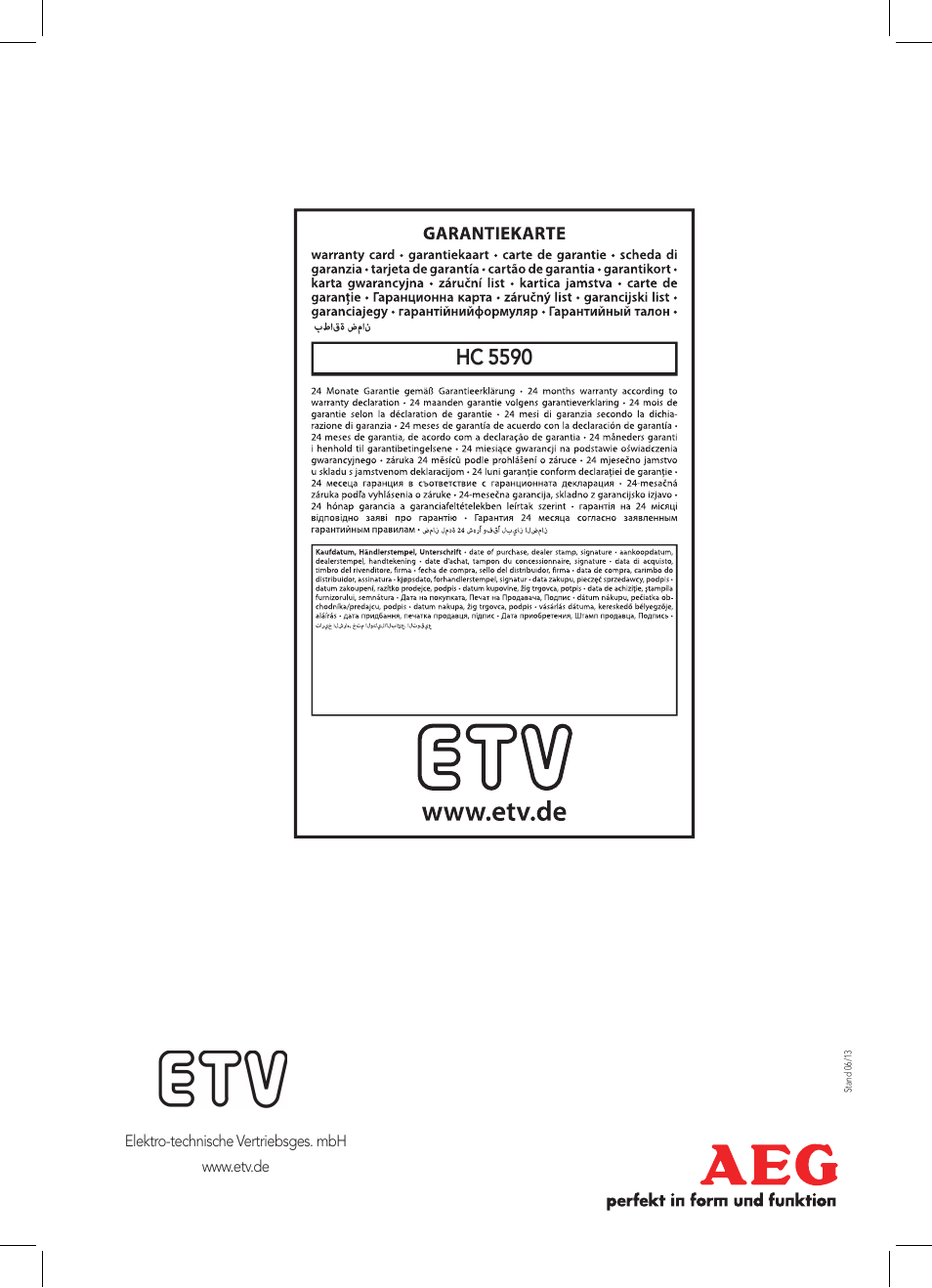 Hc 5590 | AEG HC 5590 User Manual | Page 50 / 50