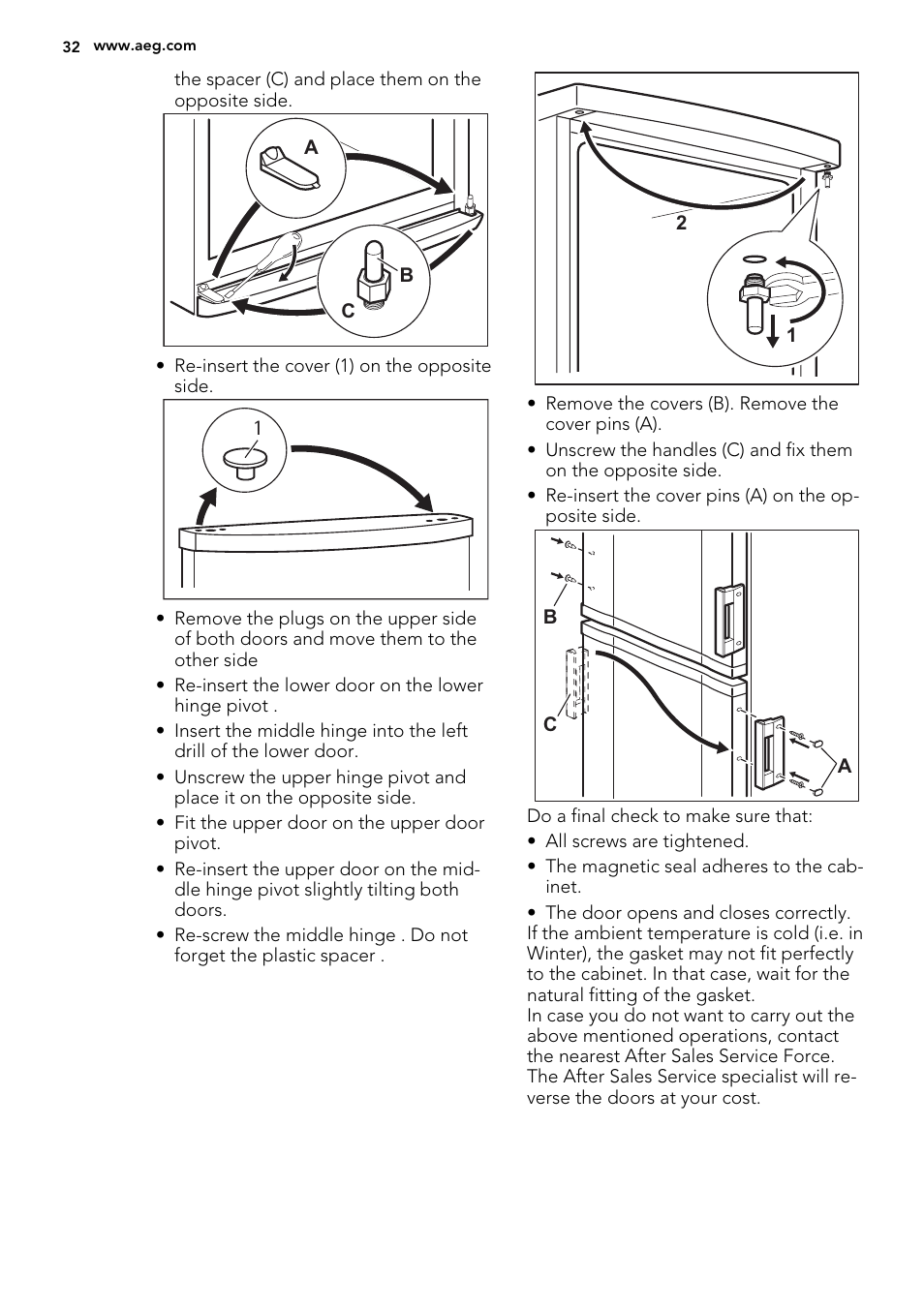 AEG S53400CSW0 User Manual | Page 32 / 68