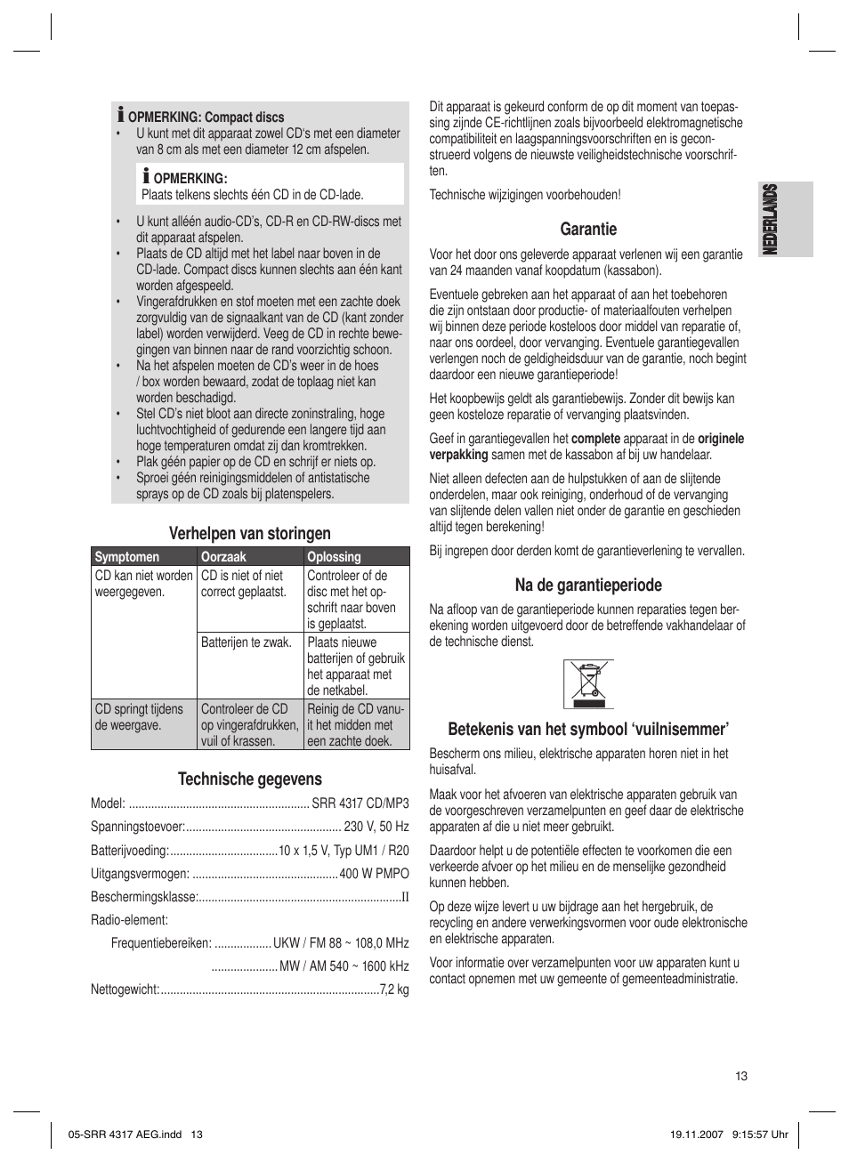 AEG SRR 4317 User Manual | Page 13 / 66
