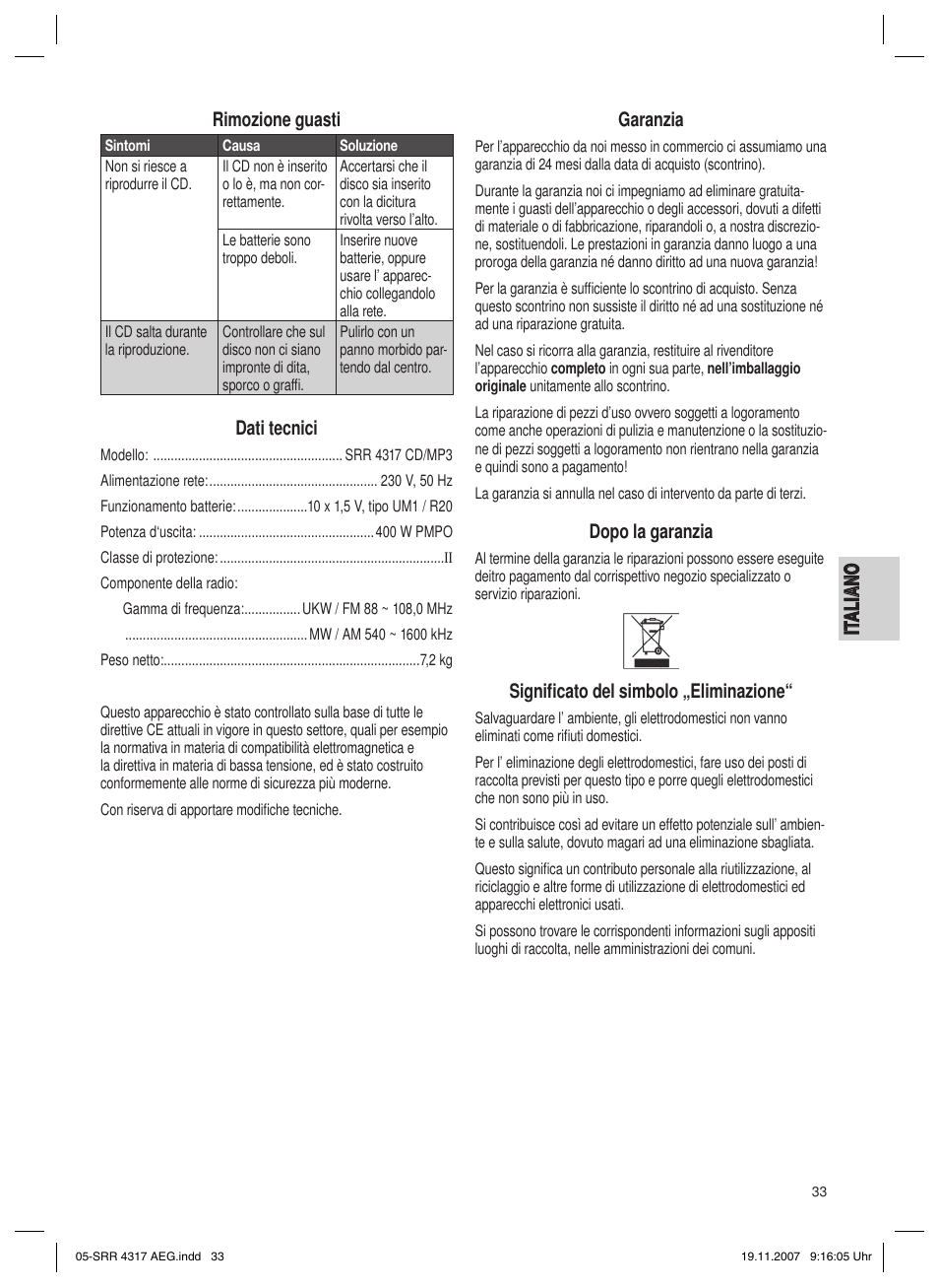 AEG SRR 4317 User Manual | Page 33 / 66