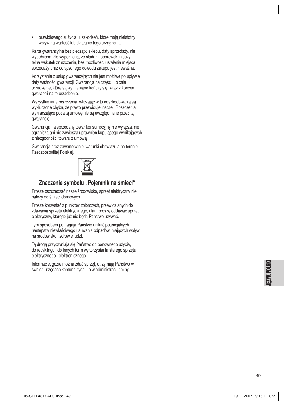 AEG SRR 4317 User Manual | Page 49 / 66