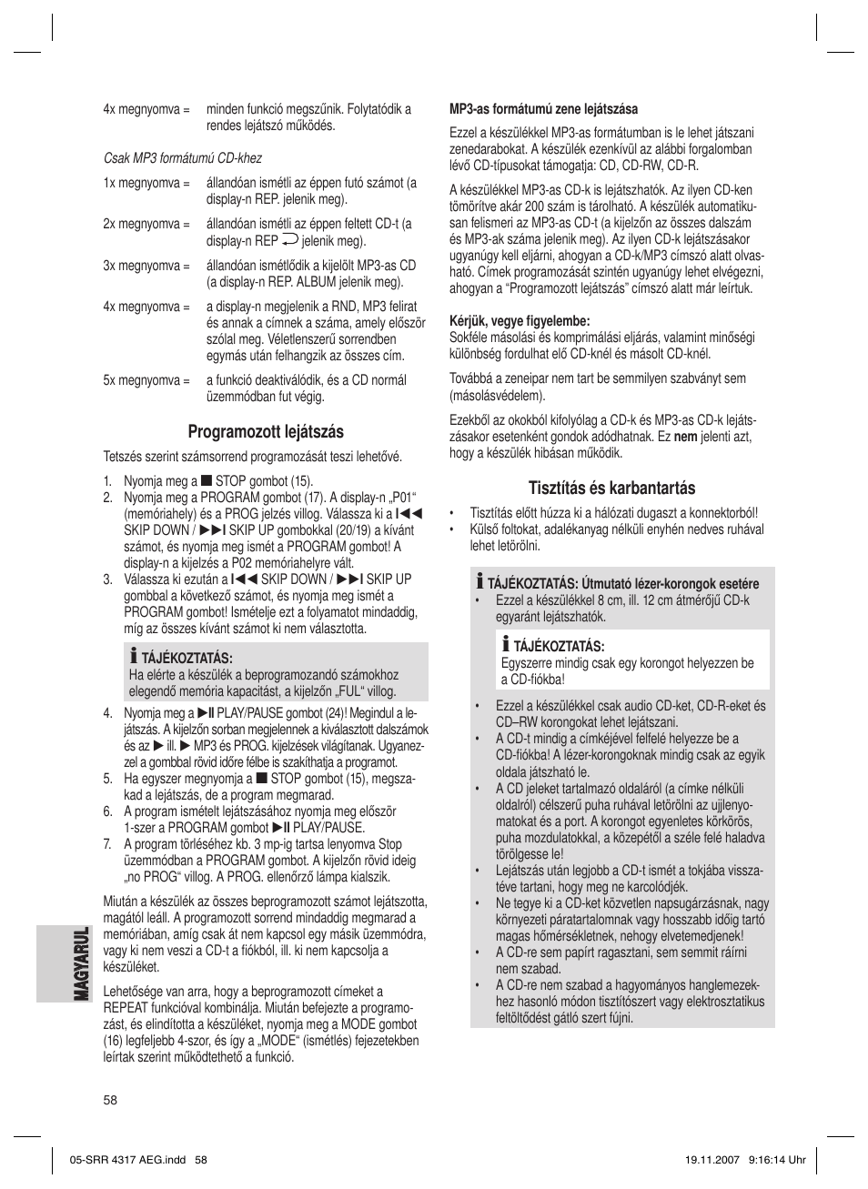 AEG SRR 4317 User Manual | Page 58 / 66