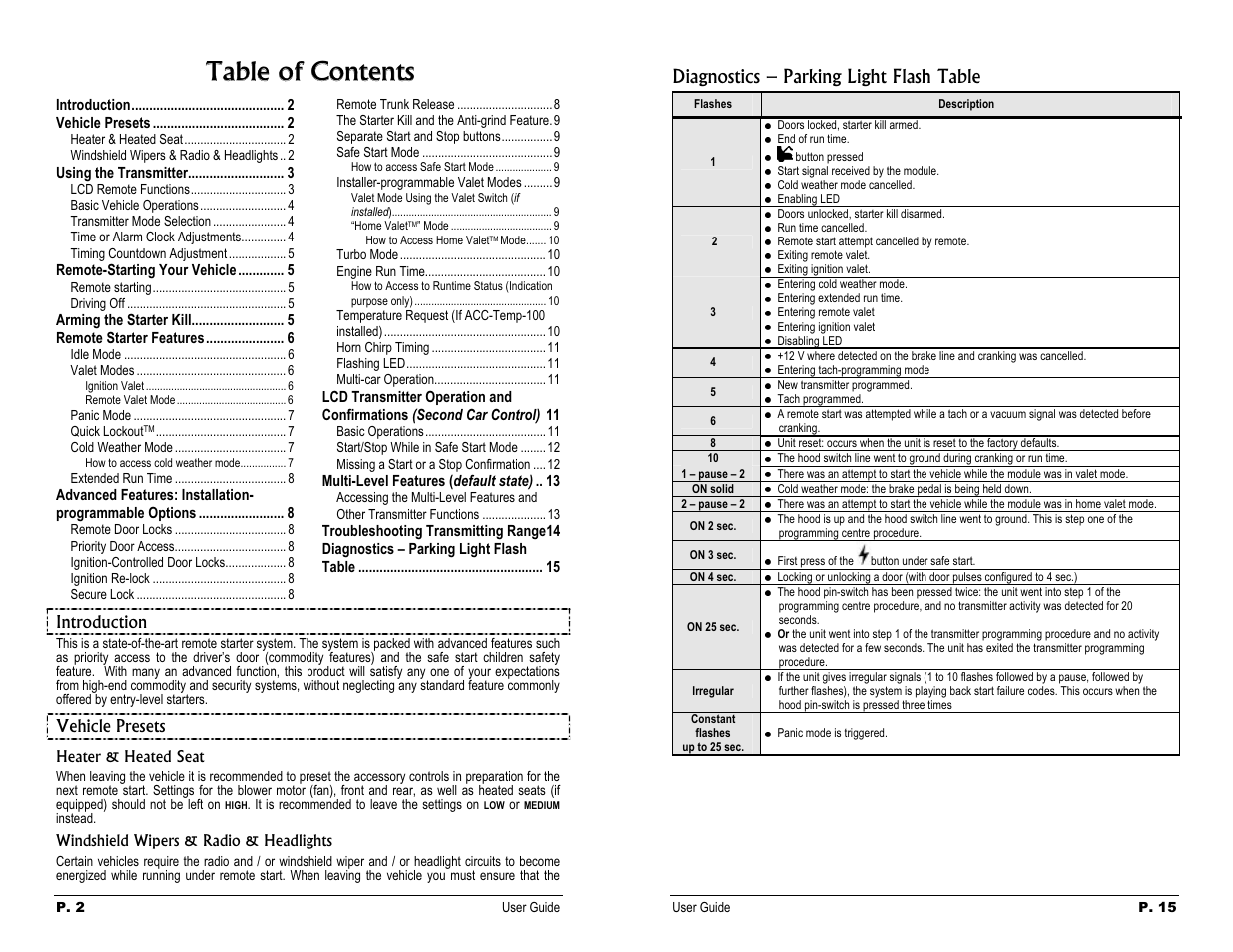 Autostart Two-way 6-Button LCD Automatic Transmission Remote Starter User User Manual | Page 2 / 8