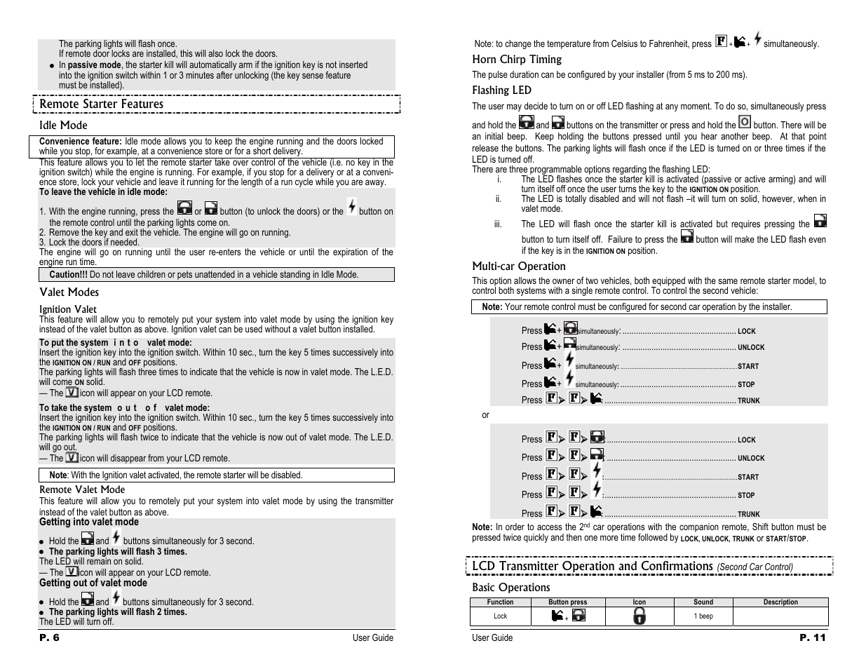 Je1> je1, El> el, Je1> je1> ii | Autostart Two-way 6-Button LCD Automatic Transmission Remote Starter User User Manual | Page 6 / 8