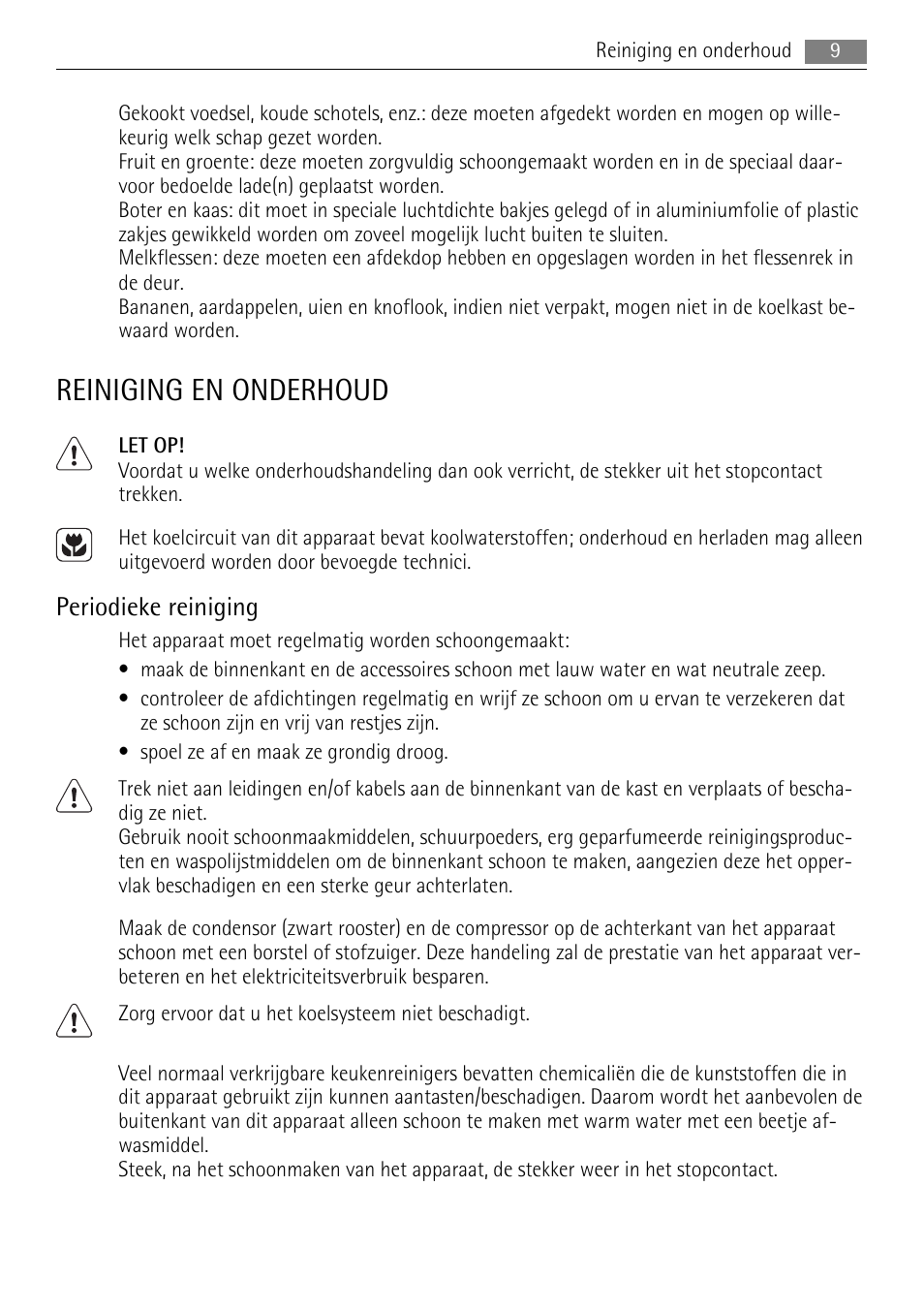 Reiniging en onderhoud, Periodieke reiniging | AEG SKS51040S0 User Manual | Page 9 / 76