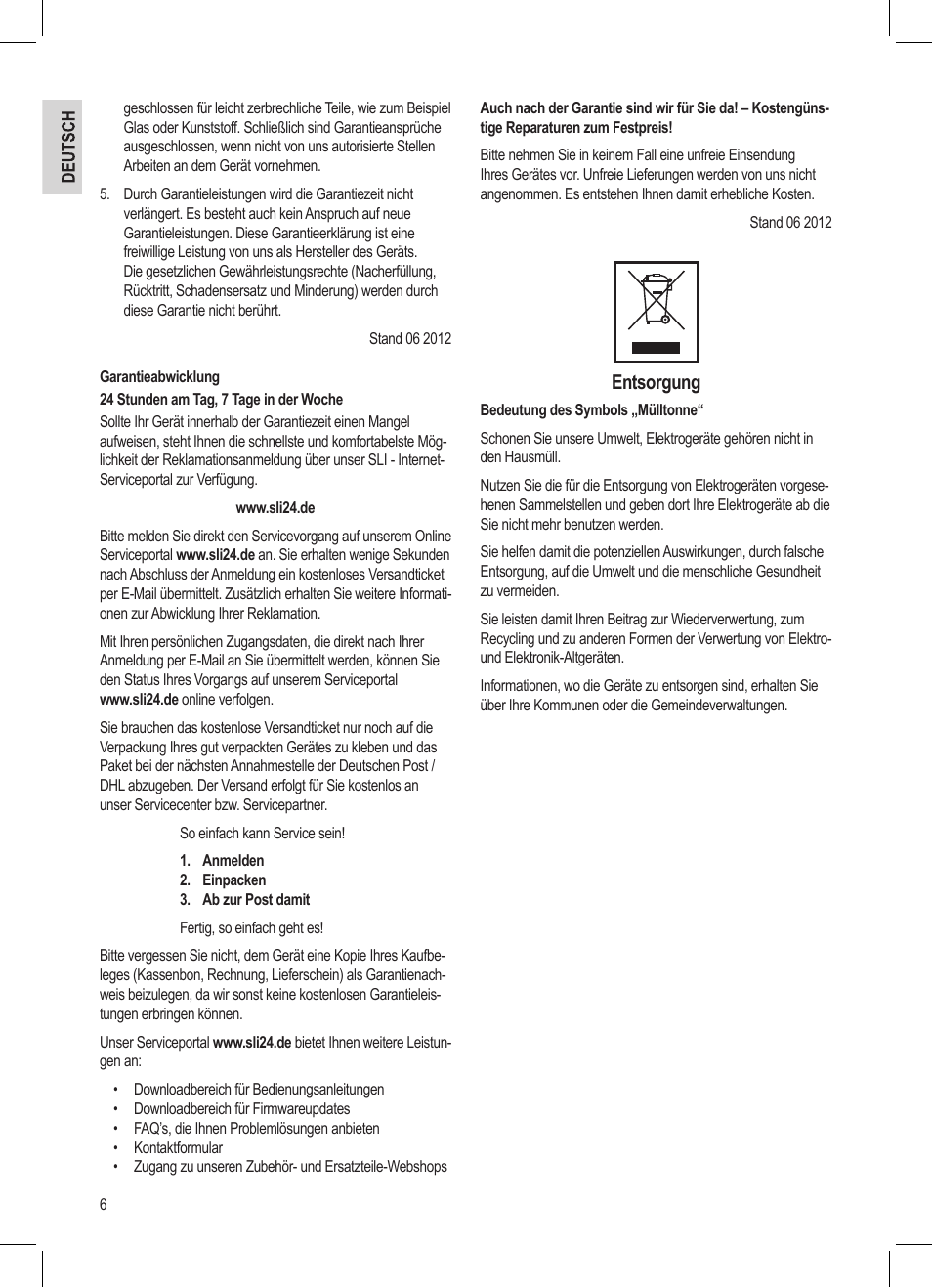 Entsorgung | AEG MC 4461 BT wei User Manual | Page 6 / 48