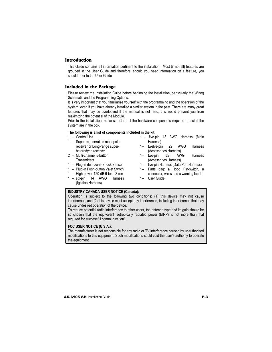 Autostart AS-6105 SH User Manual | Page 3 / 20