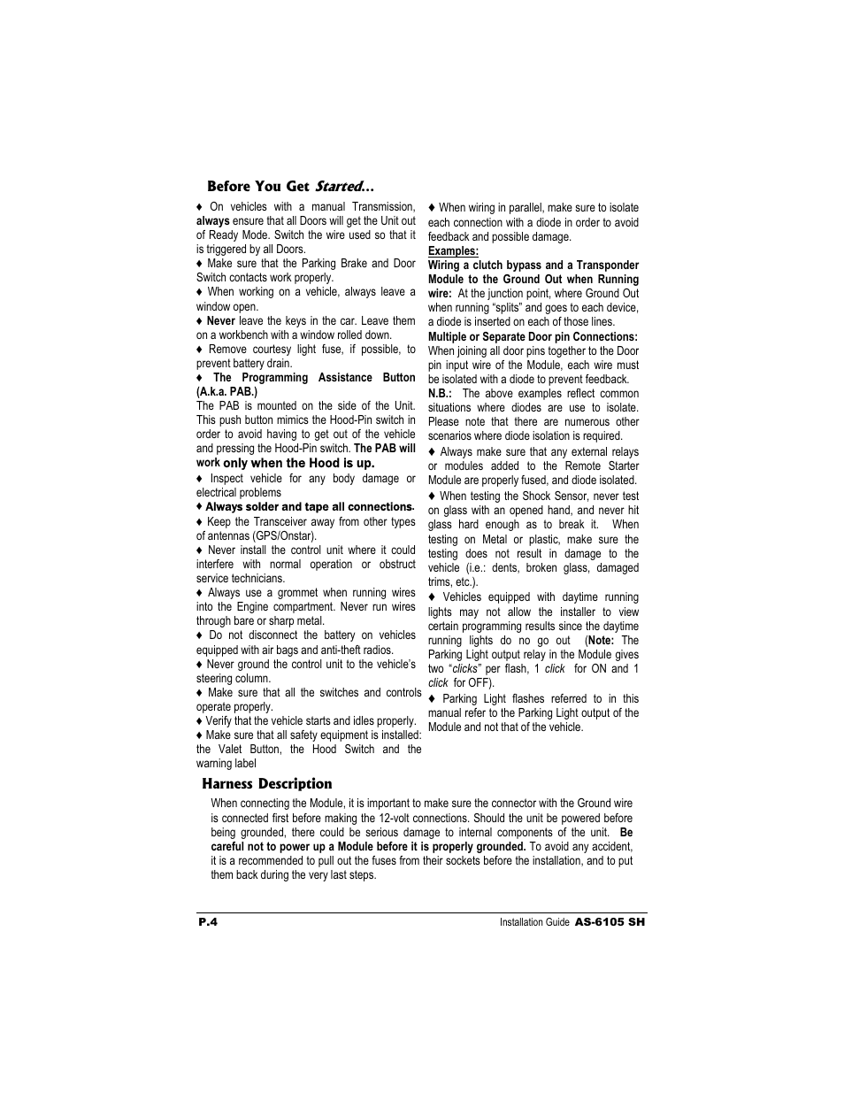 Autostart AS-6105 SH User Manual | Page 4 / 20