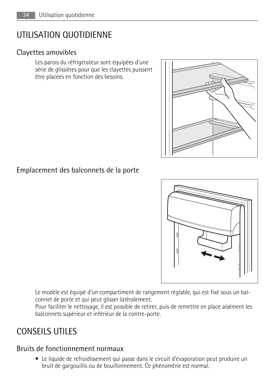 Utilisation quotidienne, Conseils utiles | AEG SKS58800S1 User Manual | Page 34 / 68