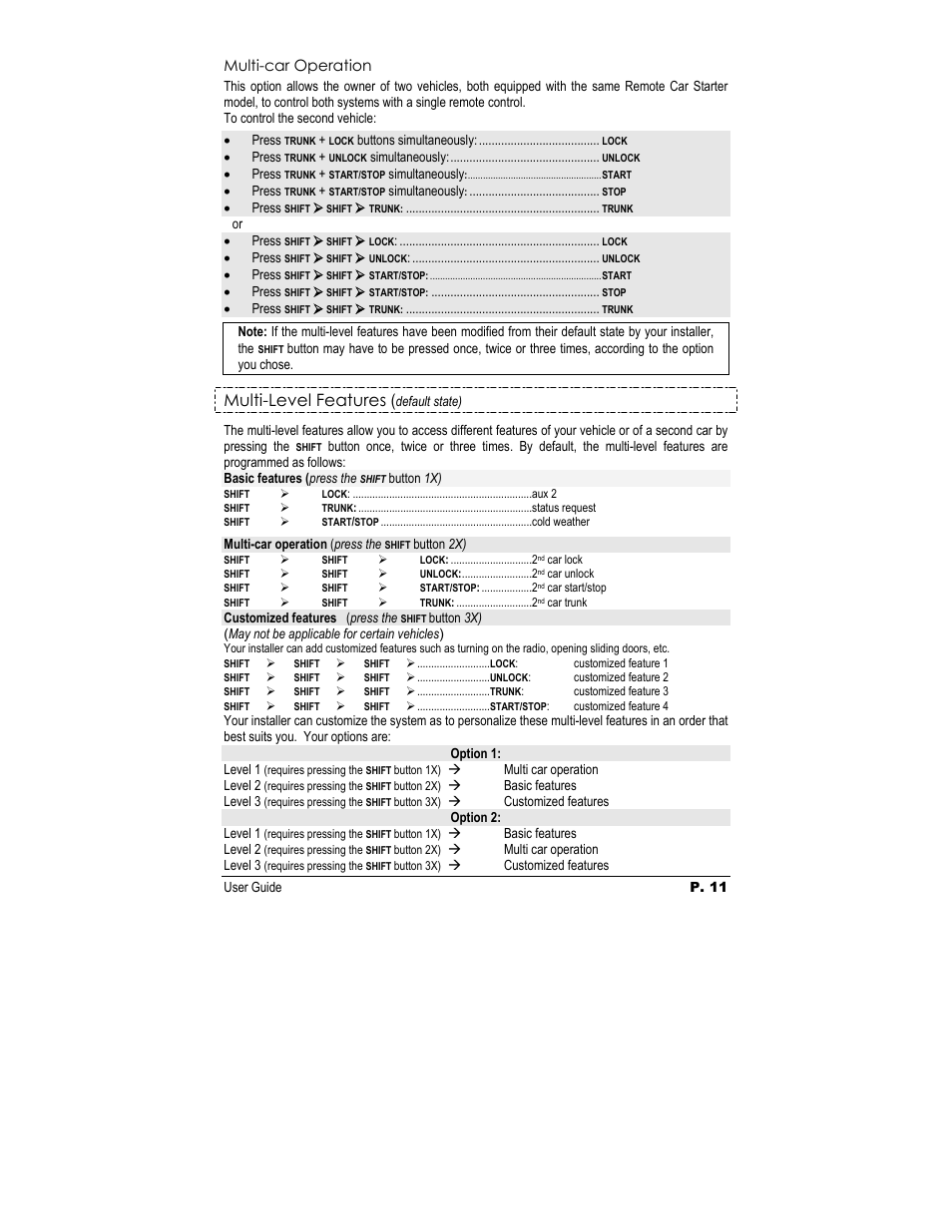 Multi-level features | Autostart AS-2350vTW-FM User Manual | Page 11 / 16