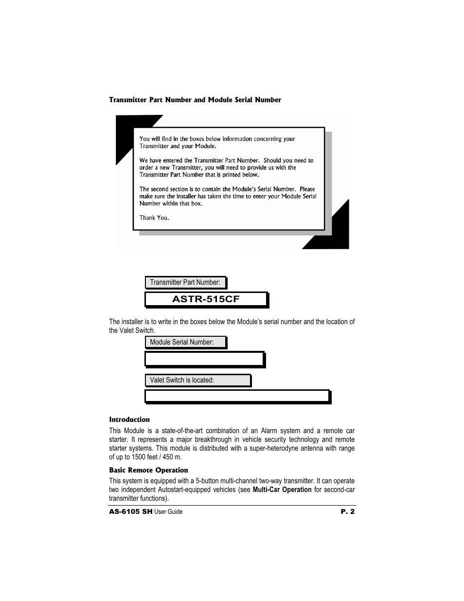 Autostart AS-6105 User Manual | Page 2 / 11