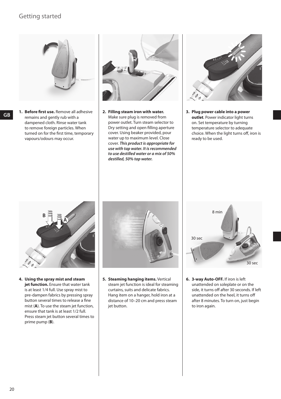 Getting started | AEG DB5210 User Manual | Page 20 / 24