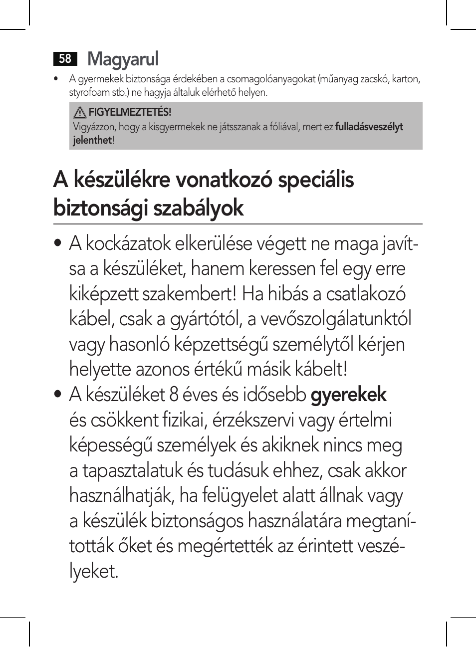Magyarul | AEG HR 5625 User Manual | Page 58 / 86