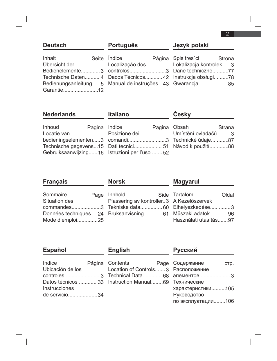 AEG FT 4919 User Manual | Page 2 / 114